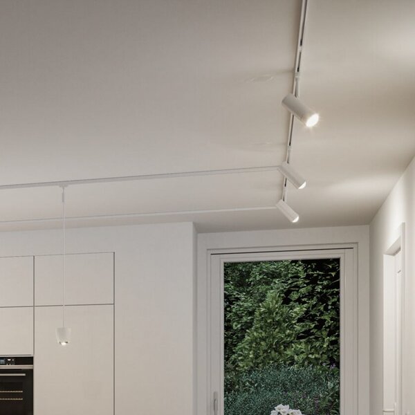 Paulmann URail Smart-LED-Spot Tarie, λευκό, ZigBee, ρυθμιζόμενος, Λευκό, Σαλόνι / τραπεζαρία, Πλαστικό, σύγχρονο
