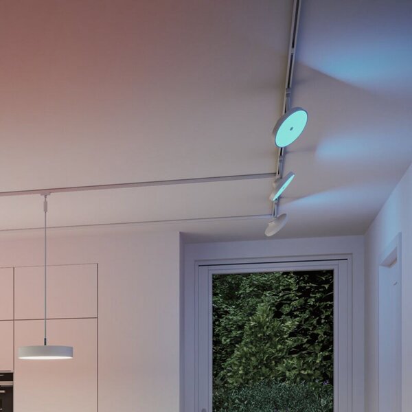Paulmann URail Smart LED Spot Hildor, λευκό, ZigBee, ρυθμιζόμενος, Λευκό, Σαλόνι / τραπεζαρία, Πλαστικό, σύγχρονο