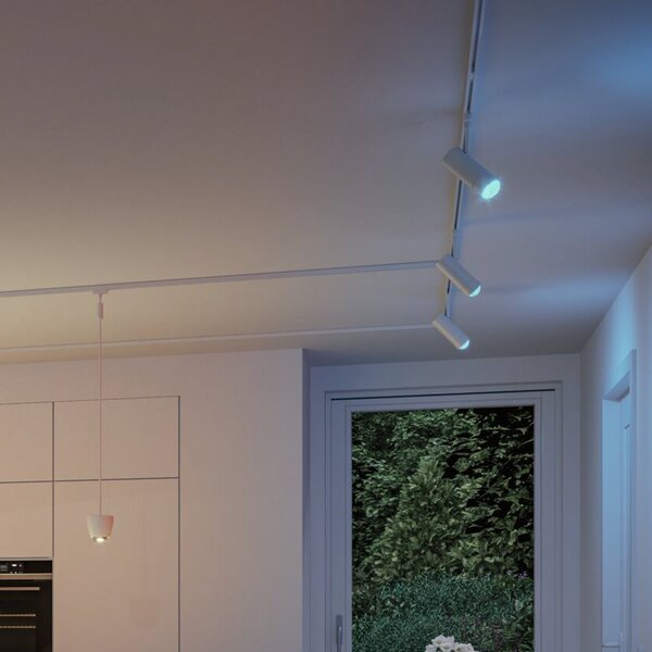 Paulmann URail Smart-LED-Spot Tarie, λευκό, ZigBee, ρυθμιζόμενος, Λευκό, Σαλόνι / τραπεζαρία, Πλαστικό, σύγχρονο