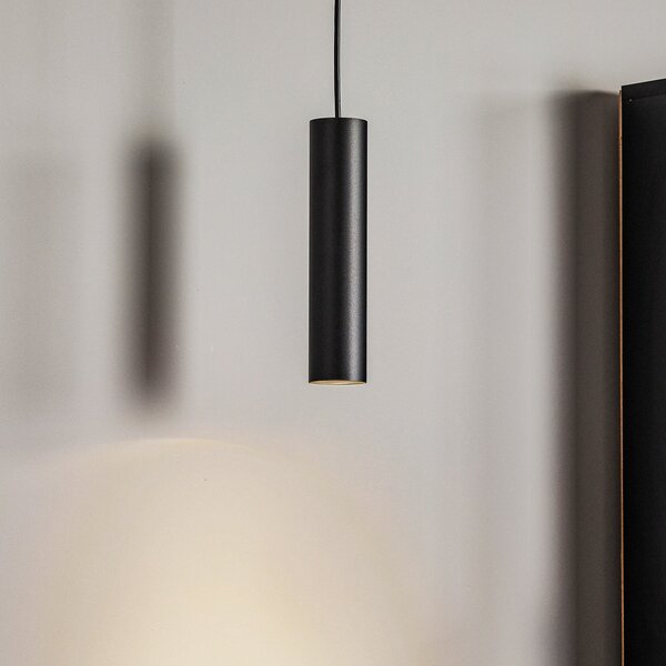 Nowodvorski Lighting Κρεμαστό φωτιστικό Eye, ύψος αμπαζούρ 25 cm, μαύρο, ρυθμιζόμενος, Μαύρο, Σαλόνι / τραπεζαρία, Μέταλλο, σύγχρονο