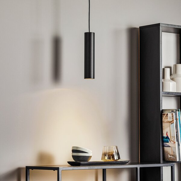 Nowodvorski Lighting Κρεμαστό φωτιστικό Eye, ύψος αμπαζούρ 25 cm, μαύρο, ρυθμιζόμενος, Μαύρο, Σαλόνι / τραπεζαρία, Μέταλλο, σύγχρονο