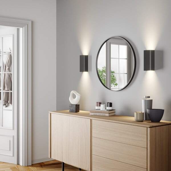 Nowodvorski Lighting Φωτιστικό τοίχου Bergen up & down, γραφίτη, ρυθμιζόμενος, Μαύρο, Σαλόνι / τραπεζαρία, Μέταλλο, σύγχρονο