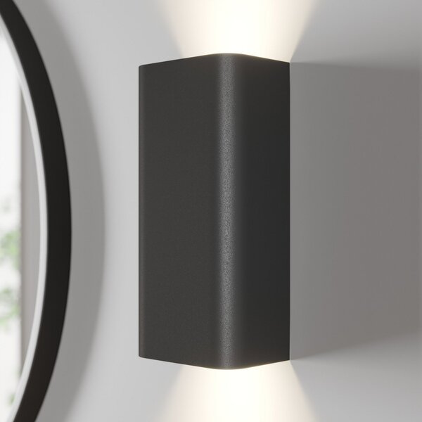 Nowodvorski Lighting Φωτιστικό τοίχου Bergen up & down, γραφίτη, ρυθμιζόμενος, Μαύρο, Σαλόνι / τραπεζαρία, Μέταλλο, σύγχρονο