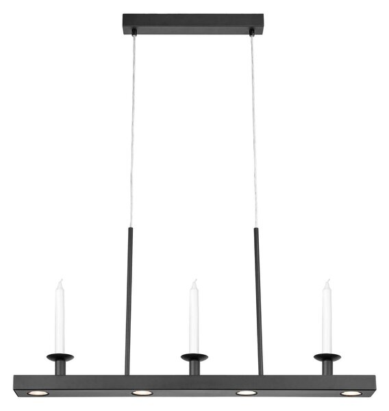 Markslöjd Κρεμαστό φωτιστικό LED Dining, μαύρο, μήκος 82 cm, σίδερο, ρυθμιζόμενο., ρυθμιζόμενος, Μαύρο, Σαλόνι / τραπεζαρία, Μέταλλο