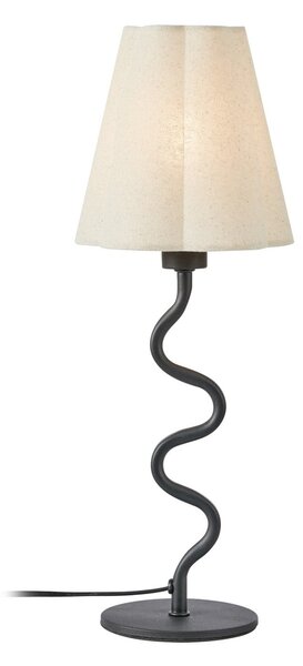 Markslöjd Λάμπα τραπεζιού Veya, μαύρο/μπεζ, λινό, ύψος 41 cm, E14, Μπεζ, Σαλόνι / τραπεζαρία, Ύφασμα / Κλωστοϋφαντουργία