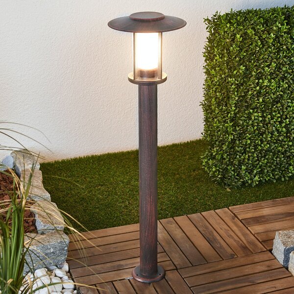 Lindby LED φως διαδρόμου Pavlos, 76 cm, χρώμα σκουριάς, ανοξείδωτο ατσάλι, Καφέ / Σκουριάς, Μέταλλο, Εξοχική κατοικία / Ρουστίκ