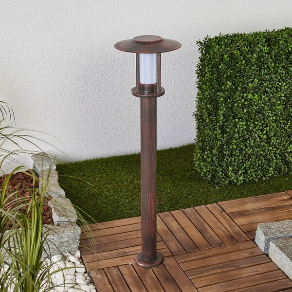 Lindby LED φως διαδρόμου Pavlos, 76 cm, χρώμα σκουριάς, ανοξείδωτο ατσάλι, Καφέ / Σκουριάς, Μέταλλο, Εξοχική κατοικία / Ρουστίκ