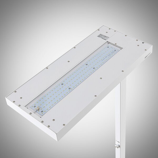 Arcchio LED-Stehleuchte Logan Pro, λευκό, αισθητήρας, ρυθμιζόμενη ένταση, ρυθμιζόμενος, Λευκό, Μελέτη / Γραφείο, Αλουμίνιο, σύγχρονο