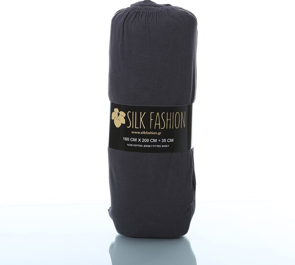 Σεντόνι Υπέρδιπλο Με Λάστιχο (160x200+35) Silk Fashion Jersey D.Grey