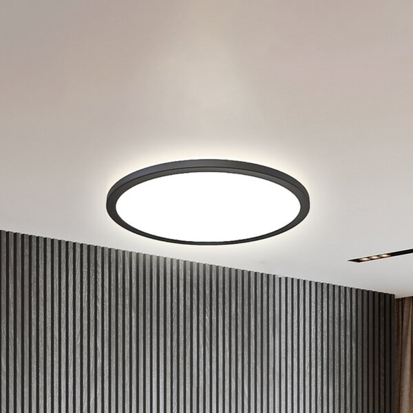 B.K. Licht LED Panel Slim Remote RGBW, Ø 42 cm, μαύρο, οπίσθιος φωτισμός, ρυθμιζόμενος, Μαύρο, Μελέτη / Γραφείο, Πλαστικό