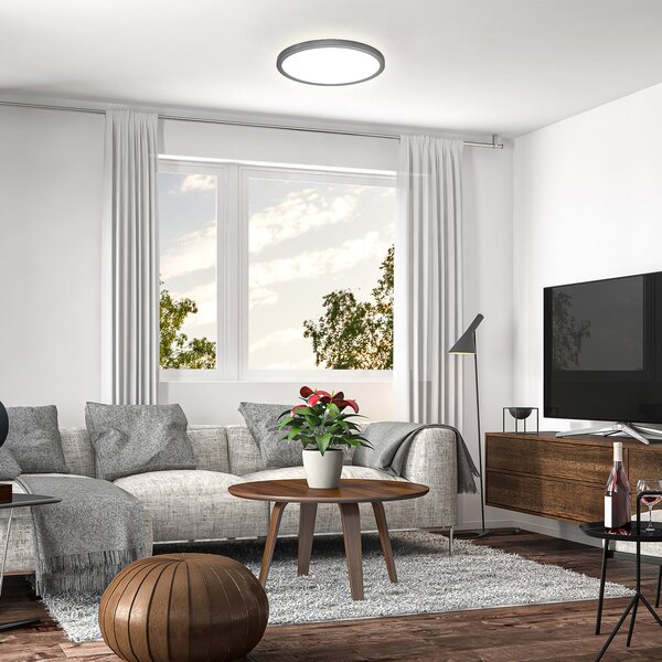 B.K. Licht LED Panel Slim Remote RGBW, Ø 29 cm, μαύρο, οπίσθιος φωτισμός, ρυθμιζόμενος, Μαύρο, Μελέτη / Γραφείο, Πλαστικό