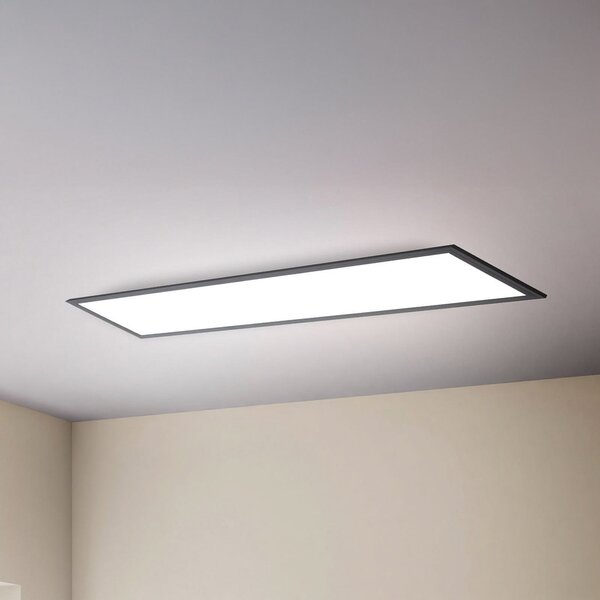 B.K. Licht LED πάνελ Odin on/off, 100 x 25 cm, μαύρο, 4.000 K, Μαύρο, Μελέτη / Γραφείο, Μέταλλο, σύγχρονο