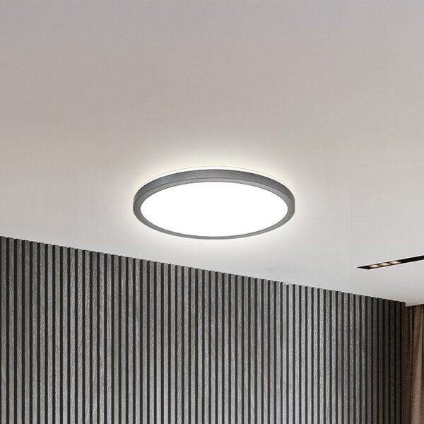 B.K. Licht LED Panel Slim Remote RGBW, Ø 29 cm, μαύρο, οπίσθιος φωτισμός, ρυθμιζόμενος, Μαύρο, Μελέτη / Γραφείο, Πλαστικό