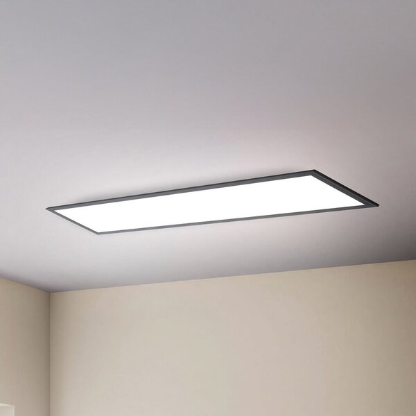 B.K. Licht LED πάνελ Odin Remote CCT, 100 x 25 cm, μαύρο, ρυθμιζόμενος, Μαύρο, Μελέτη / Γραφείο, Μέταλλο, σύγχρονο