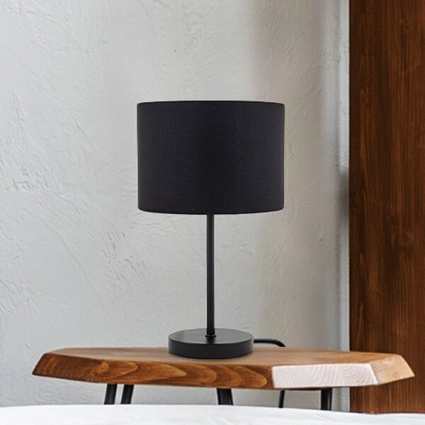 B.K. Licht Λάμπα τραπεζιού Kari, μαύρο/χρυσό, ύψος 33 cm, ύφασμα, E27, Μαύρο, Σαλόνι / τραπεζαρία, Ύφασμα / Κλωστοϋφαντουργία, σύγχρονο