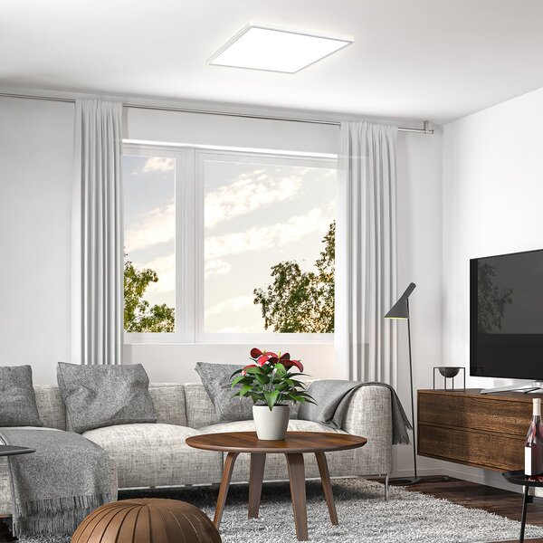 B.K. Licht LED Panel Eki, 42 x cm, λευκό, Step-dim, οπίσθιος φωτισμός, 4.000K, ρυθμιζόμενος, Λευκό, Μελέτη / Γραφείο, Πλαστικό