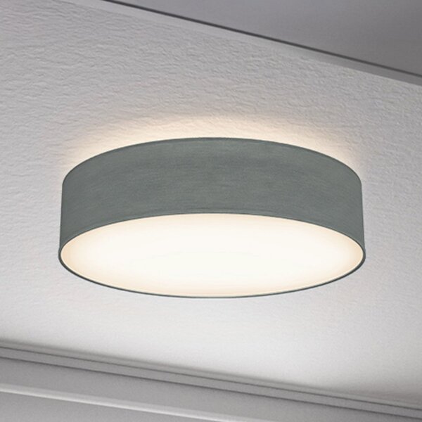 B.K. Licht Φωτιστικό οροφής Litora, γκρι, Ø 38 cm, ύφασμα, E27, ρυθμιζόμενος, Γκρι, Σαλόνι / τραπεζαρία, Ύφασμα / Κλωστοϋφαντουργία