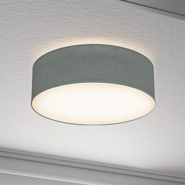 B.K. Licht Φωτιστικό οροφής Litora, γκρι, Ø 30 cm, ύφασμα, E27, ρυθμιζόμενος, Γκρι, Σαλόνι / τραπεζαρία, Ύφασμα / Κλωστοϋφαντουργία