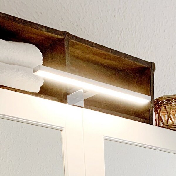 B.K. Licht Φωτιστικό LED για καθρέφτη Mira, πλάτος 30 cm, χρώμιο, μέταλλο, 4.000 K, Ασημένιο, Μπάνιο