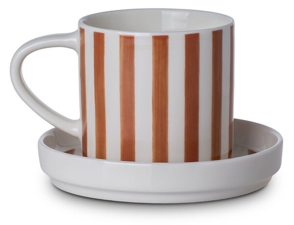 Φλυτζάνι Καφέ 300ml + Πιατάκι Estia Lines Καφέ 07-35419