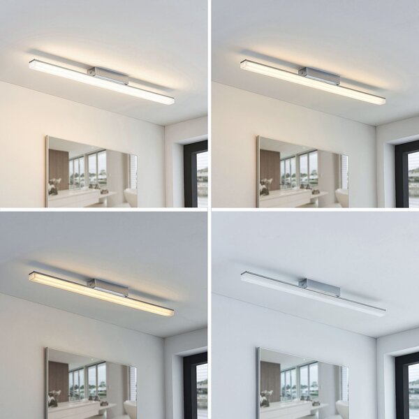 Lindby LED φωτιστικό οροφής μπάνιου Levke, 75 cm, dimmable, IP44, ρυθμιζόμενος, Μεταλλικό, Μπάνιο, Πλαστικό, σύγχρονο