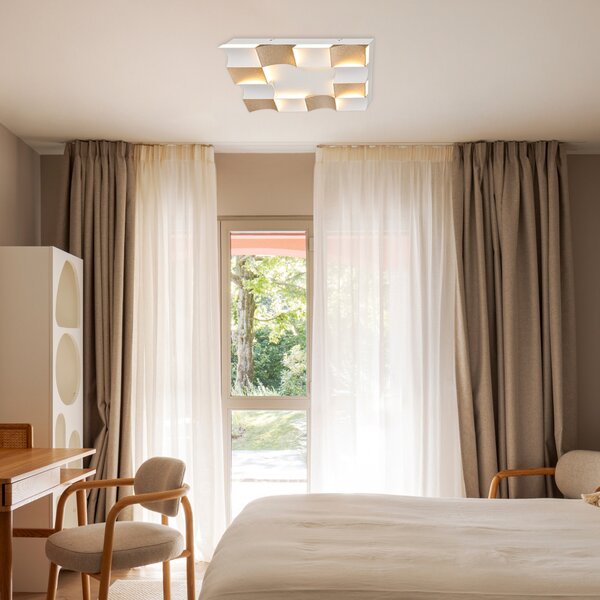 Φωτιστικό Πλαφονιέρα LED 3 CCT Aca Chessy CNC63GWCCT Sand White/Gold