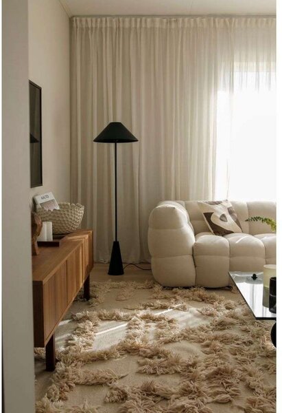 Globen Lighting Φωτιστικό δαπέδου Cannes, μαύρο, ύψος 140 cm, Μαύρο, Σαλόνι / τραπεζαρία, Μέταλλο, σχεδιασμός
