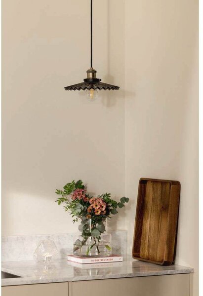 Globen Lighting Κρεμαστό φωτιστικό COBBLER, καπνιστό γκρι, Ø 25 cm, ρυθμιζόμενος, Γκρι, Σαλόνι / τραπεζαρία, Γυαλί, Vintage