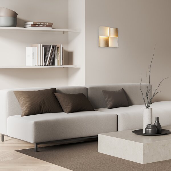 Απλίκα Τοίχου LED 3 CCT Aca Chessy CNW21GWCCT Sand White/Gold