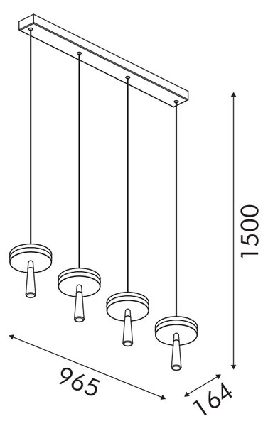 Φωτιστικό Οροφής Πολύφωτο LED 3 CCT Aca Asian CN4P42WBKCCT Sand Black