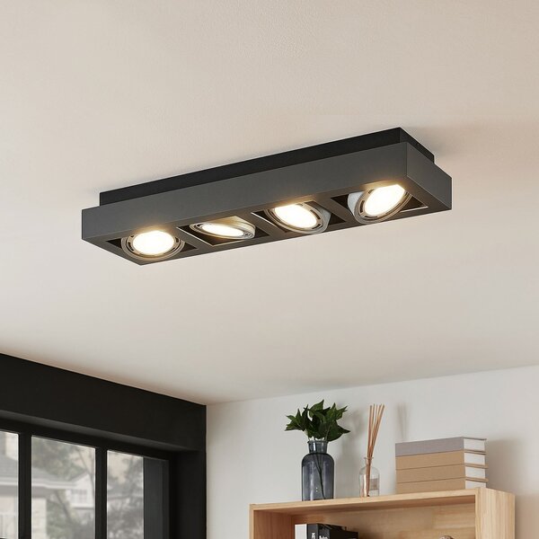 Arcchio Προβολέας οροφής Ronka, 65 cm, 4-φωτός, γκρι, GU10, ρυθμιζόμενος, Γκρι, Σαλόνι / τραπεζαρία, Μέταλλο, σύγχρονο