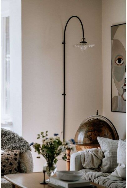 Globen Lighting Φωτιστικό τοίχου COBBLER, διαφανές, ύψος 150 cm, Διαφανές, Σαλόνι / τραπεζαρία, Μέταλλο, Vintage, Πρίζα τοίχου κάτω