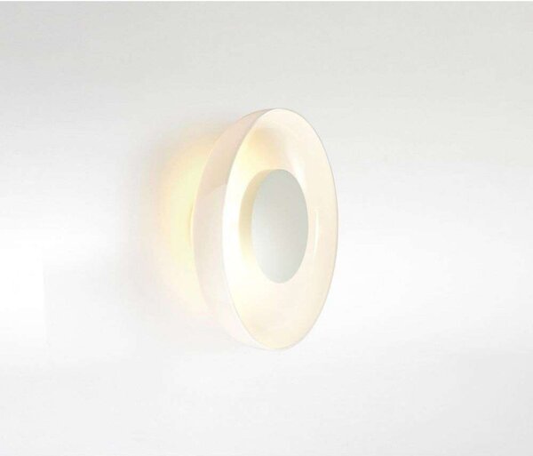 MARSET LED απλίκα Aura Plus, Ø 25 cm, οπαλίνα, Λευκό, Σαλόνι / τραπεζαρία, Γυαλί, σχεδιασμός