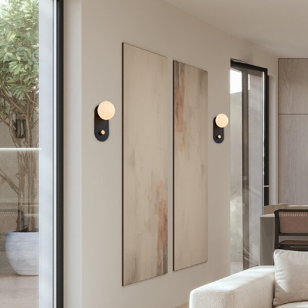 Απλίκα Τοίχου LED Aca Dimmable Marbella CNW11MBKDIM Sand Black/Gold