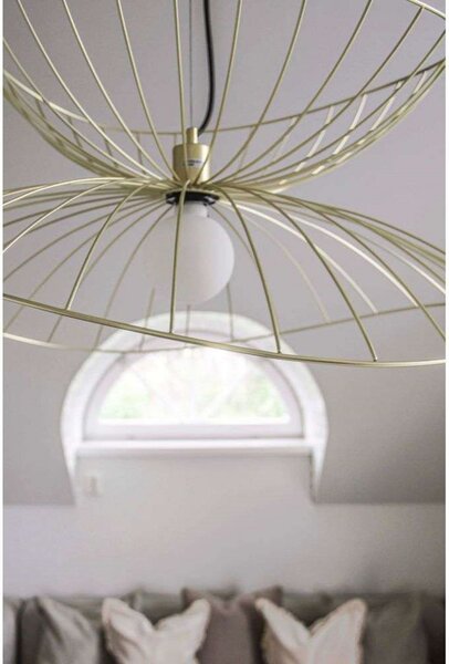 Globen Lighting Κρεμαστό φωτιστικό RAY, ορείχαλκος, Ø 70 cm, ρυθμιζόμενος, Χρυσό / Ορείχαλκου, Σαλόνι / τραπεζαρία, Μέταλλο, σύγχρονο