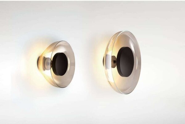 MARSET LED απλίκα Aura Plus, Ø 25 cm, οπαλίνα, Λευκό, Σαλόνι / τραπεζαρία, Γυαλί, σχεδιασμός
