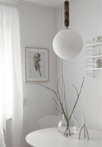 Globen Lighting Κρεμαστό φωτιστικό Torrano, καφέ, Ø 30 cm, ρυθμιζόμενος, Καφέ / Σκουριάς, Σαλόνι / τραπεζαρία, Γυαλί, σχεδιασμός, Σφαίρα