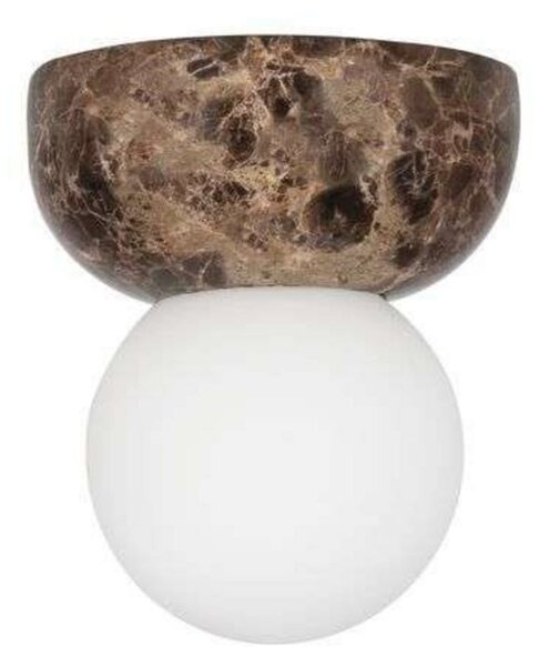Globen Lighting Απλίκα Torrano καφέ μαρμάρινη 13cm IP44, ρυθμιζόμενος, Καφέ / Σκουριάς, Σαλόνι / τραπεζαρία, Γυαλί, σχεδιασμός, Σφαίρα
