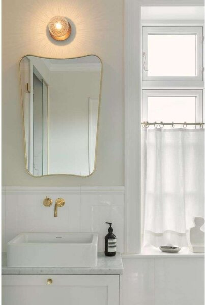 Nuura Aps Φωτιστικό τοίχου Liila 1, Ø 14 cm, IP44, μπρονζέ/διαφανές, ρυθμιζόμενος, Μπρούτζινο / Αντικέ ορείχαλκου, Μπάνιο, Μέταλλο, Σκανδιναβικό