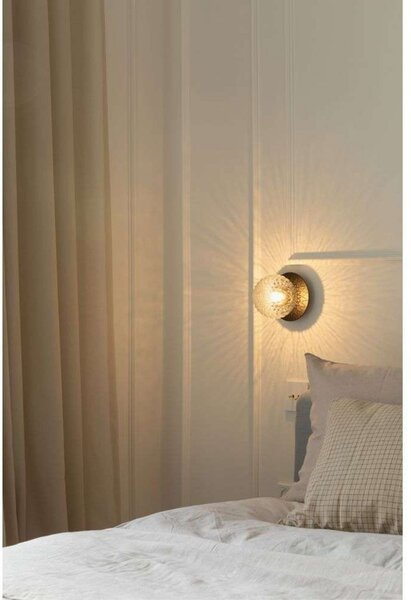 Nuura Aps Φωτιστικό τοίχου Liila 1, Ø 14 cm, IP44, μαύρο/διαφανές, ρυθμιζόμενος, Μαύρο, Μπάνιο, Μέταλλο, Σκανδιναβικό