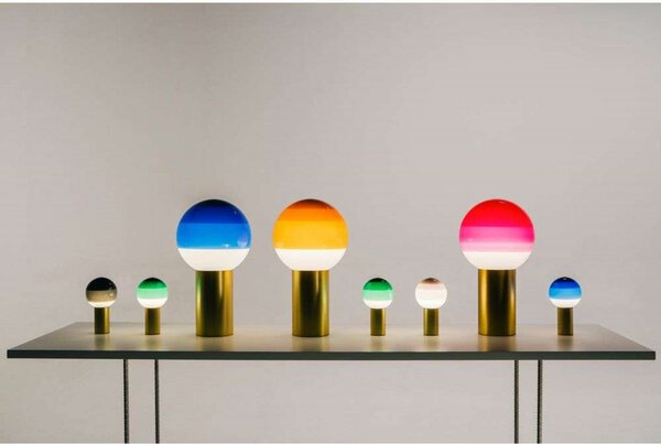 MARSET Φωτιστικό τραπεζιού με μπαταρία Dipping Light, πράσινο/ορείχαλκος, ρυθμιζόμενος, Πράσινο, Σαλόνι / τραπεζαρία, Γυαλί, σχεδιασμός