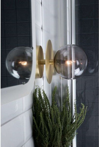 Globen Lighting Φωτιστικό τοίχου ART DECO, ορείχαλκος/γκρι Ø 16cm IP44, ρυθμιζόμενος, Γκρι, Σαλόνι / τραπεζαρία, Μέταλλο, σχεδιασμός, Σφαίρα
