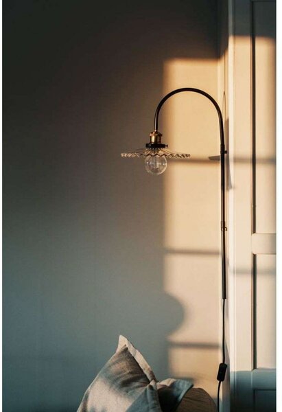 Globen Lighting Φωτιστικό τοίχου COBBLER, διαφανές, ύψος 75 cm, Διαφανές, Σαλόνι / τραπεζαρία, Μέταλλο, Vintage, Πρίζα τοίχου κάτω
