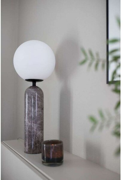 Globen Lighting Επιτραπέζια λάμπα Torrano, γκρι, ύψος 53 cm, Γκρι, Σαλόνι / τραπεζαρία, Γυαλί, σχεδιασμός, Σφαίρα