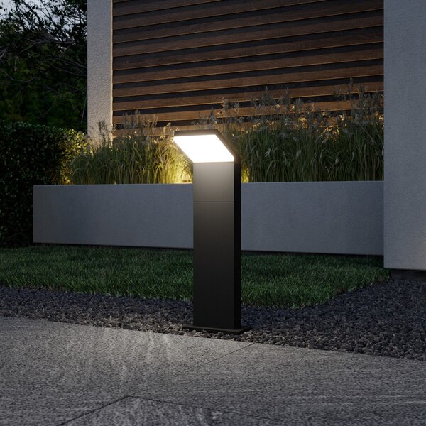 Arcchio Φωτιστικό δρόμου LED Yolena, 60 cm, ανθρακί, αλουμίνιο, Μαύρο, Μέταλλο, σύγχρονο