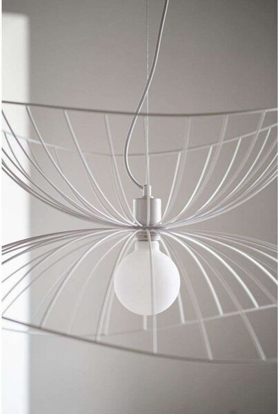 Globen Lighting Κρεμαστό φωτιστικό RAY, λευκό, Ø 70 cm, ρυθμιζόμενος, Λευκό, Σαλόνι / τραπεζαρία, Μέταλλο, σύγχρονο