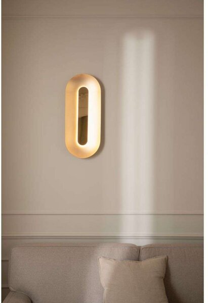 Nuura Aps LED απλίκα Sasi, ύψος 65 cm, χρώμα ορείχαλκου, μέταλλο, ρυθμιζόμενος, Χρυσό / Ορείχαλκου, Σαλόνι / τραπεζαρία, Μέταλλο, Σκανδιναβικό