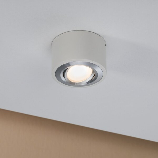 Paulmann LED οροφής Argun, λευκό, Ø 10 cm, μέταλλο, ρυθμιζόμενος, Λευκό, Σαλόνι / τραπεζαρία, Μέταλλο, σύγχρονο