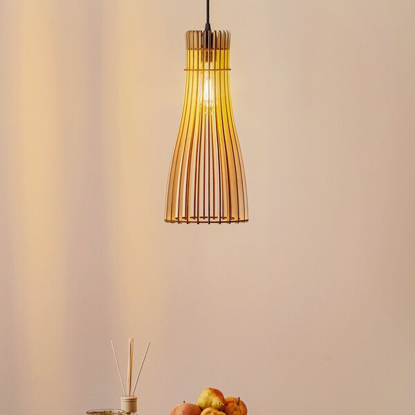 TEMAR LIGHTING Κρεμαστό φωτιστικό Bottle, μονής λάμπας, ρυθμιζόμενος, Ξύλου, Σαλόνι / τραπεζαρία, Ξύλο, Εξοχική κατοικία / Ρουστίκ