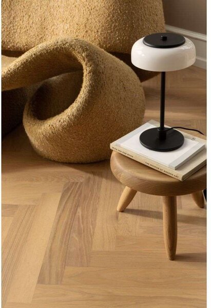 Nuura Aps LED επιτραπέζια λάμπα Blossi, ύψος 31 cm, μαύρο/οπαλίνα, ρυθμιζόμενος, Μαύρο, Σαλόνι / τραπεζαρία, Μέταλλο, Σκανδιναβικό